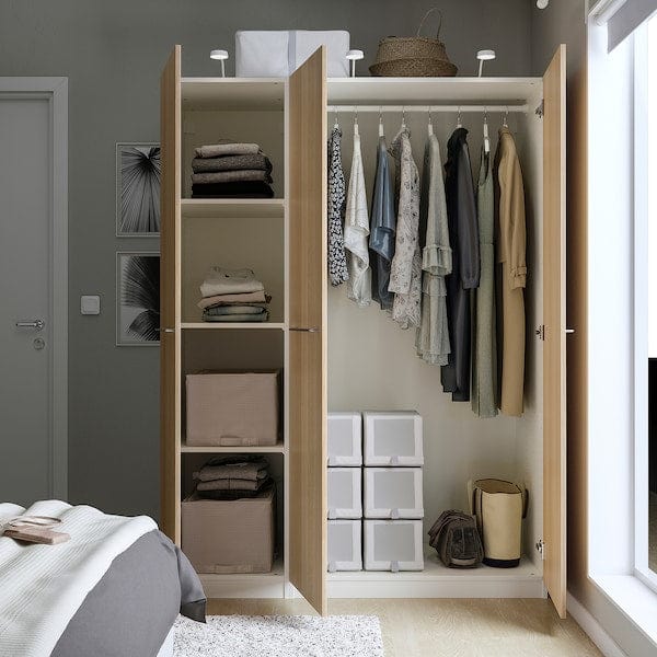 Ikea PAX / FORSAND - Wardrobe combination, white / oak effect with white stain,150x60x201 cm