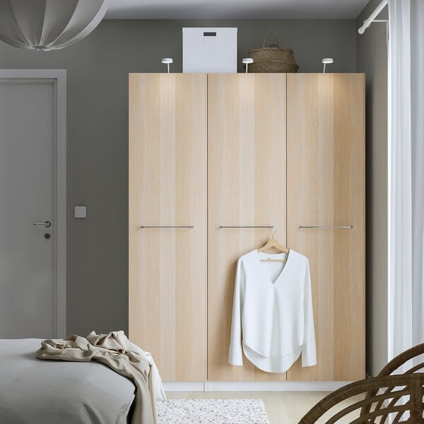 Ikea PAX / FORSAND - Wardrobe combination, white / oak effect with white stain,150x60x201 cm