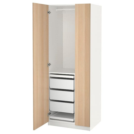 Ikea PAX / FORSAND - Cloakroom combination, white / oak effect with white stain,75x60x201 cm