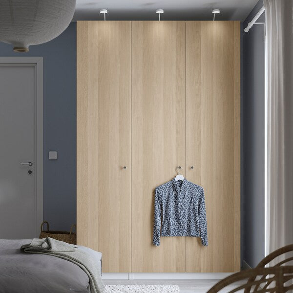 PAX / FORSAND - Wardrobe combination, white / oak effect with white stain,150x60x236 cm