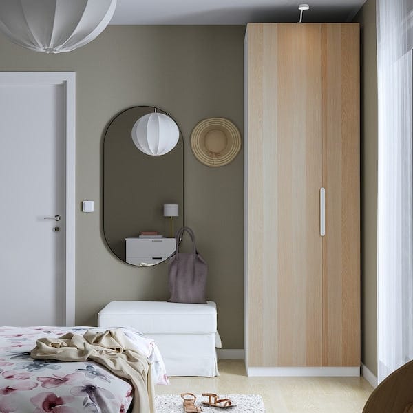 Ikea PAX / FORSAND - Wardrobe combination, white / oak effect with white stain,75x60x236 cm