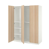 PAX / FORSAND wardrobe combination, white/white stained oak effect, 150x60x201 cm