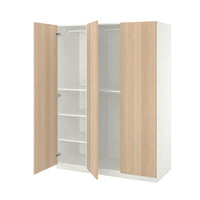 PAX / FORSAND wardrobe combination, white/white stained oak effect, 150x60x201 cm
