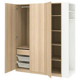 PAX / FORSAND wardrobe combination, white stained oak effect white stained oak effect/white, 170x60x201 cm