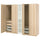 PAX / FORSAND wardrobe combination, white stained oak effect white stained oak effect/white, 235x60x201 cm