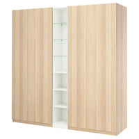 PAX / FORSAND wardrobe combination, white stained oak effect white stained oak effect/white, 235x60x236 cm
