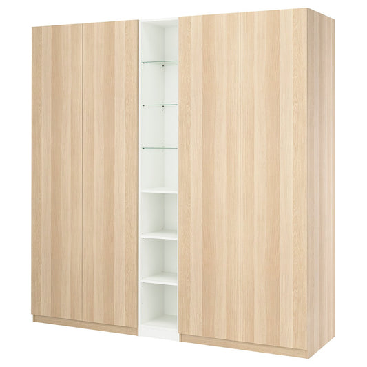 PAX / FORSAND wardrobe combination, white stained oak effect white stained oak effect/white, 235.0x236.4x60.0 cm