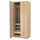 PAX / FORSAND - Combination of wardrobe, oak effect with white stain/ oak effect with white stain,100x60x236 cm