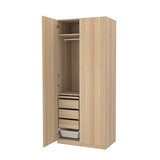 PAX / FORSAND wardrobe combination, white stained oak effect/white stained oak effect, 100x60x236 cm