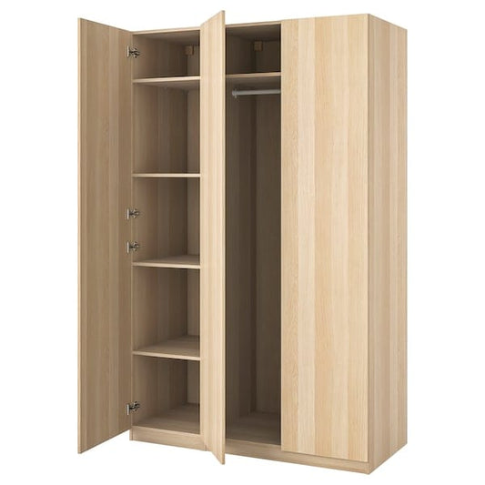 Ikea PAX / FORSAND - Wardrobe combination, oak effect with white stain/ oak effect with white stain,150x60x236 cm