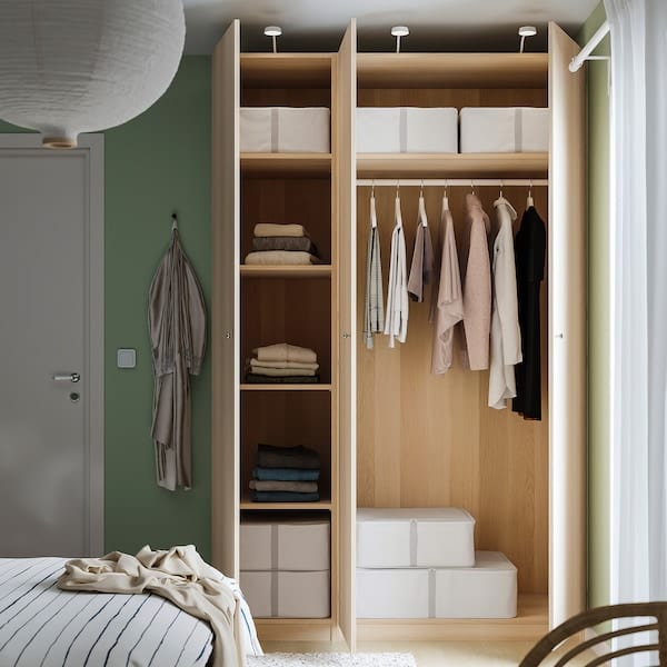 Ikea PAX / FORSAND - Wardrobe combination, oak effect with white stain/ oak effect with white stain,150x60x236 cm