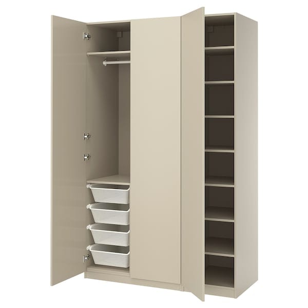 Ikea PAX / FORSAND - Wardrobe combination, grey-beige/grey-beige, 150x60x236 cm