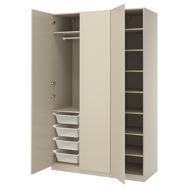 PAX / FORSAND - PAX / FORSAND Wardrobe combination, grey-beige/grey-beige, 150x60x236 cm