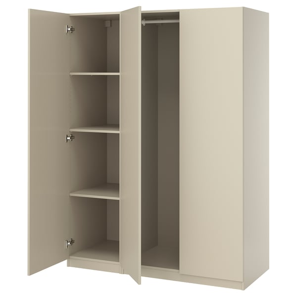 PAX / FORSAND wardrobe combination, grey-beige/grey-beige, 150x60x201 cm