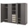 PAX / FORSAND - Wardrobe combination, dark grey-beige/dark grey,250x60x201 cm