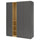 PAX / FORSAND wardrobe combination, dark grey dark grey/oak effect, 185x60x236 cm