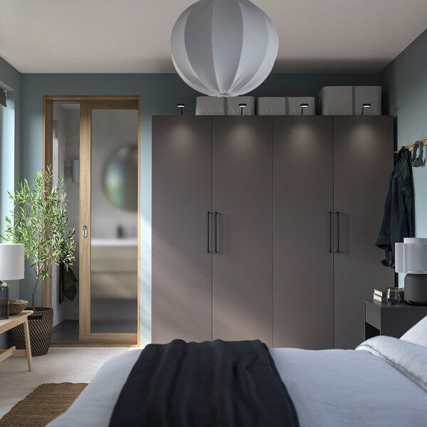 PAX / FORSAND - Wardrobe combination, dark grey/dark grey,200x60x201 cm