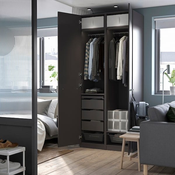 Ikea PAX / FORSAND - Wardrobe combination, dark grey/dark grey,100x60x236 cm