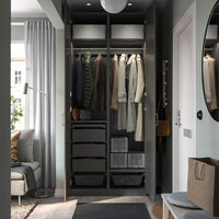 PAX / FORSAND - Wardrobe combination, dark grey/dark grey,100x60x236 cm