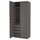 PAX / FORSAND - Wardrobe combination, dark grey/dark grey,100x60x236 cm