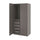 PAX / FORSAND - Wardrobe combination, dark grey/dark grey,100x60x201 cm