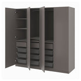 PAX / FORSAND wardrobe combination, dark grey/dark grey, 200x60x201 cm