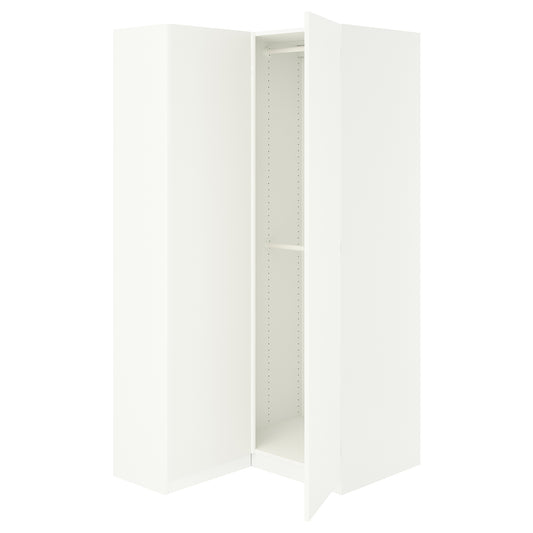 PAX / FORSAND corner wardrobe, white/white, 111/88x201 cm