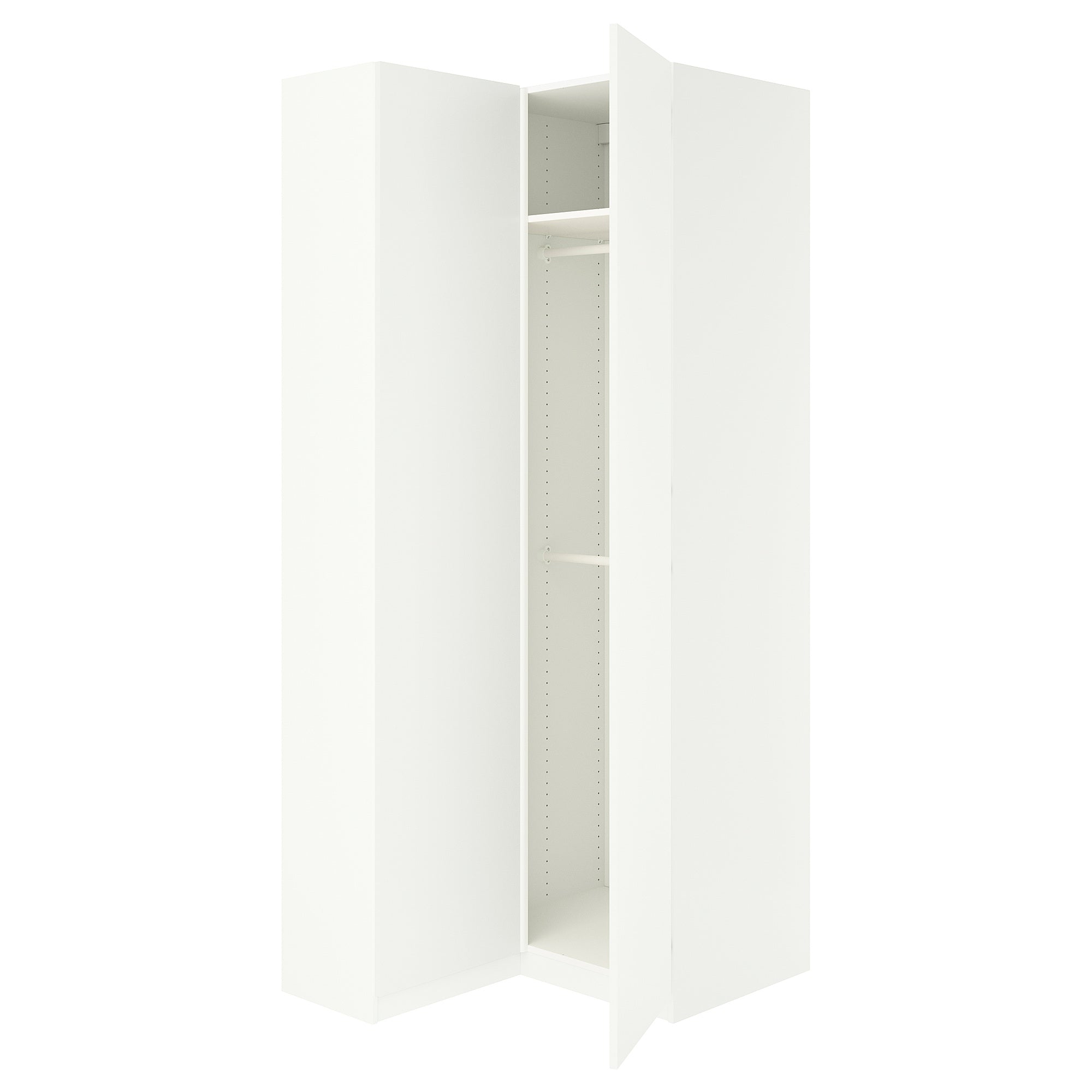 PAX / FORSAND corner wardrobe, white/white, 111/88x236 cm