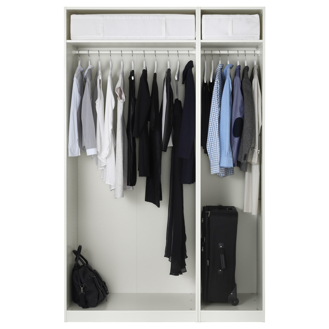PAX / FORSAND wardrobe, white/white, 150x60x236 cm