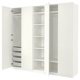 PAX / FORSAND wardrobe, white/white, 250x60x236 cm