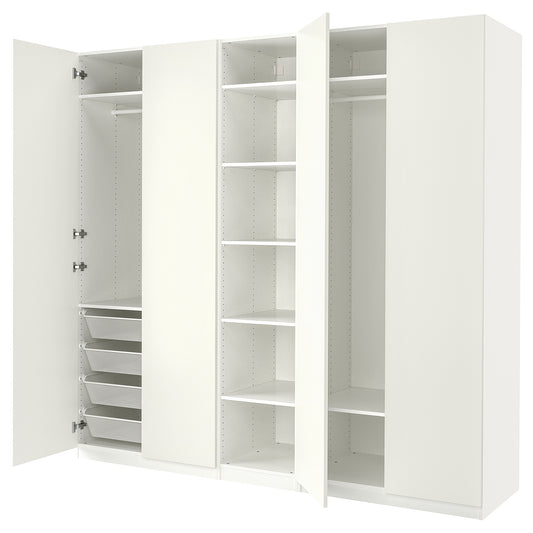 PAX / FORSAND wardrobe, white/white, 250x236x60 cm