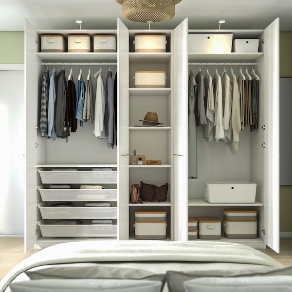 Ikea PAX / FORSAND - Wardrobe, white/white,250x60x236 cm