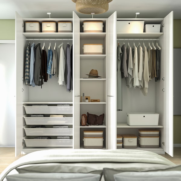 PAX / FORSAND - Wardrobe, white/white,250x60x236 cm