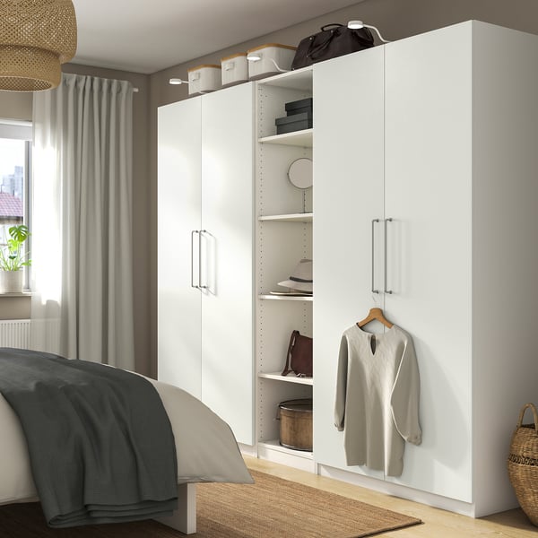PAX / FORSAND wardrobe, white/white, 250x60x201 cm