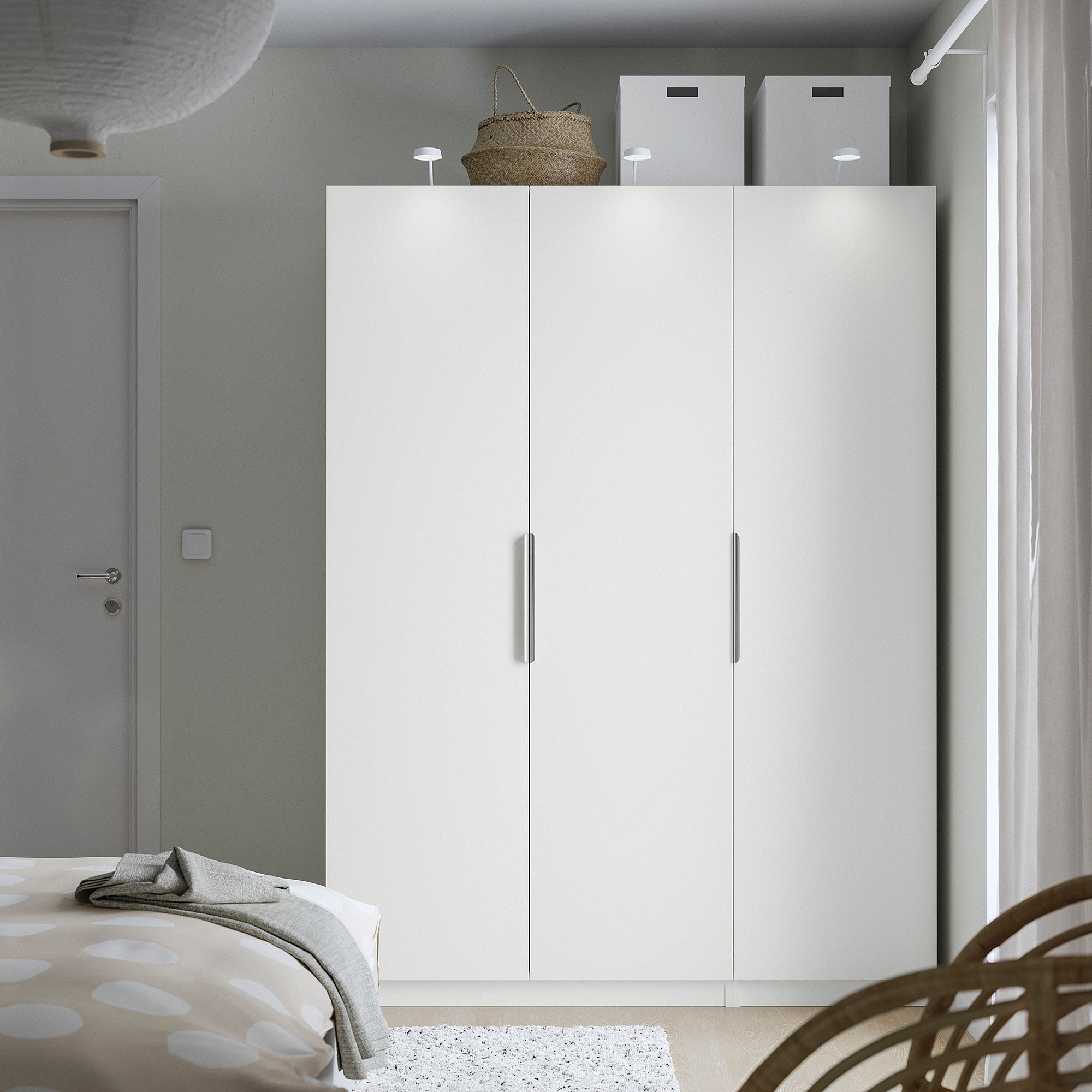PAX / FORSAND wardrobe, white/white, 150x60x201 cm