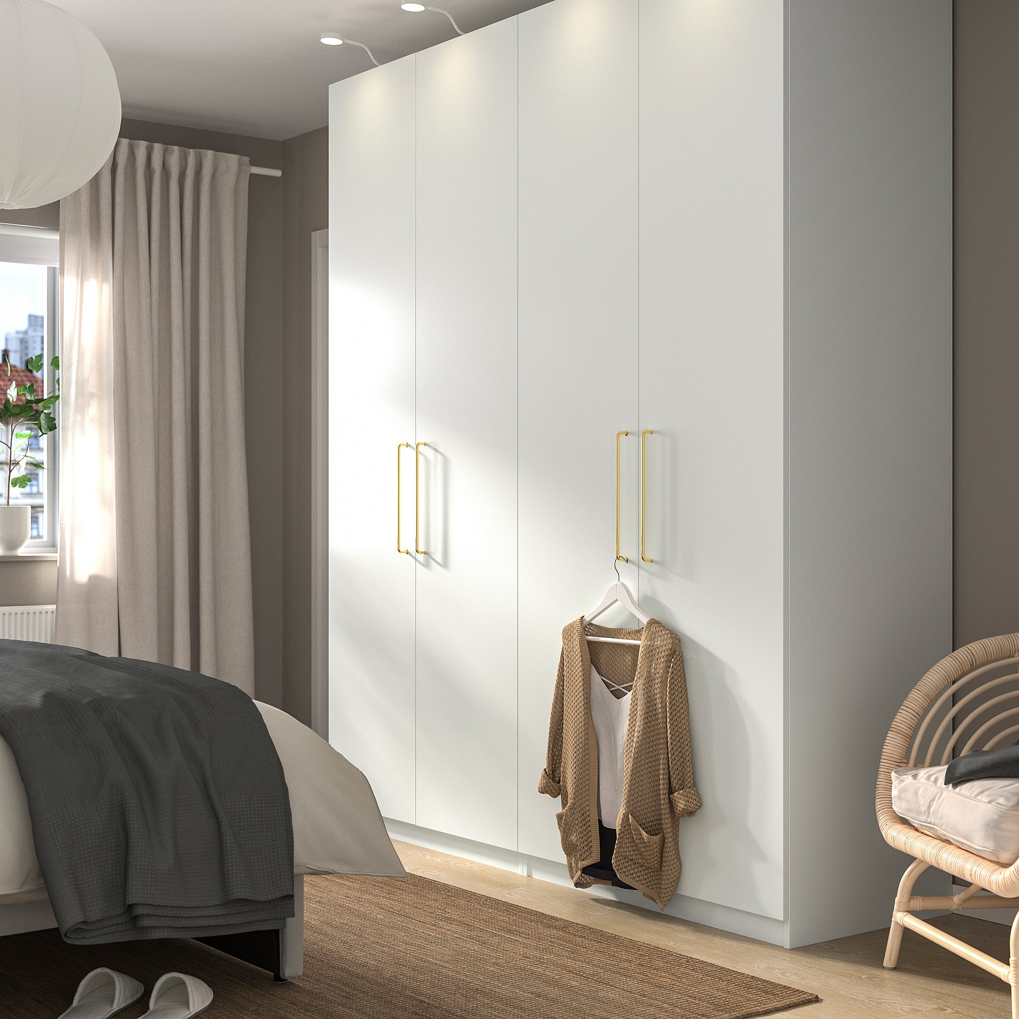 PAX / FORSAND wardrobe, white/white, 200x60x236 cm