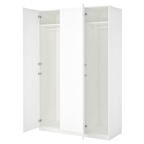 PAX / FORSAND wardrobe, white/white, 150x60x236 cm