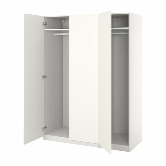 PAX / FORSAND wardrobe, white/white, 150x60x201 cm