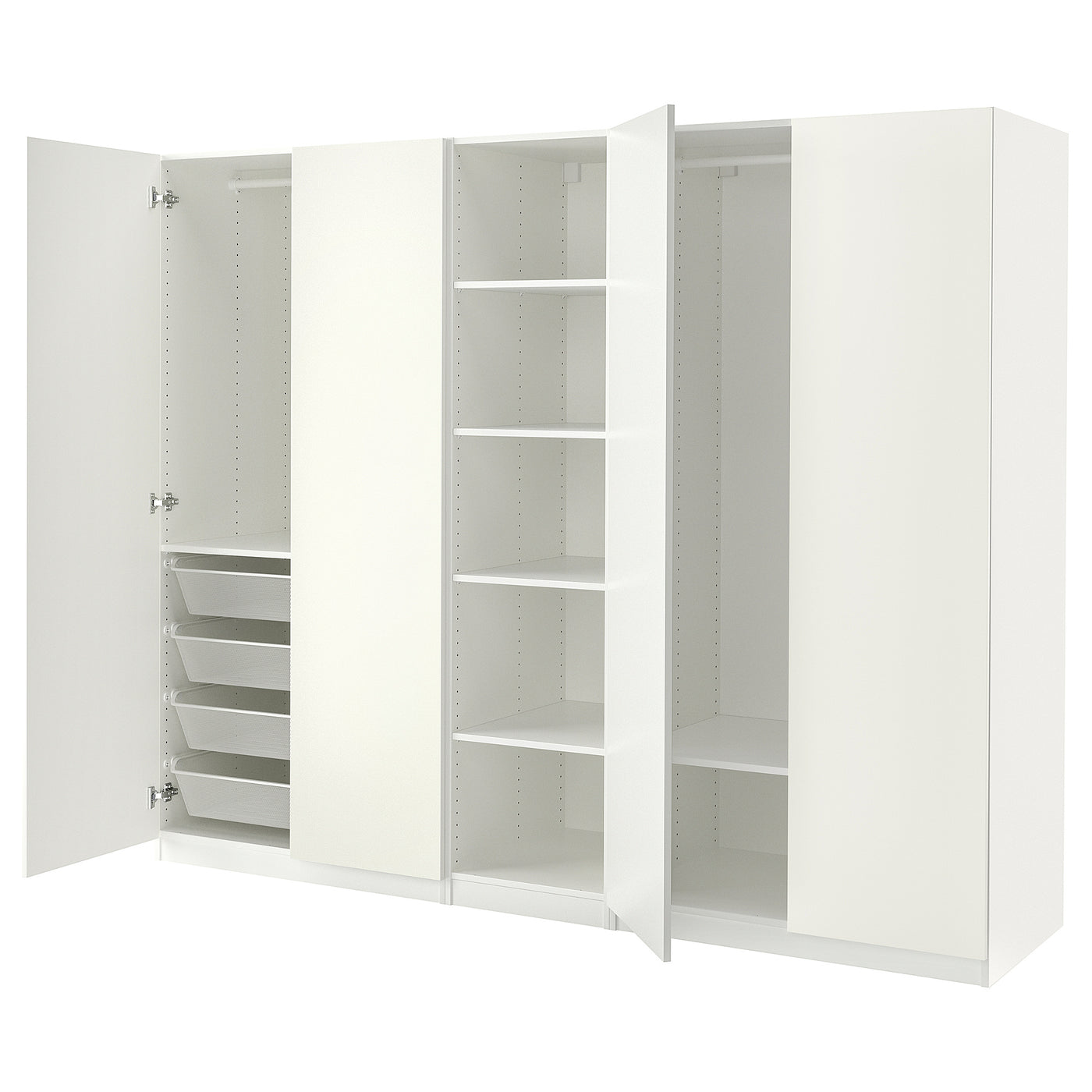 PAX / FORSAND wardrobe, white/white, 250x60x201 cm