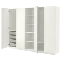 PAX / FORSAND wardrobe, white/white, 250x60x201 cm