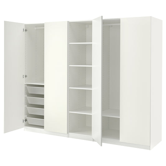 PAX / FORSAND wardrobe, white/white, 250x60x201 cm