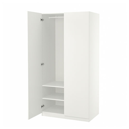 PAX / FORSAND wardrobe, white/white, 100x60x201 cm