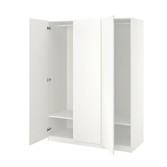 PAX / FORSAND wardrobe, white/white, 150x60x201 cm