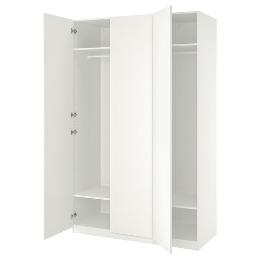 PAX / FORSAND wardrobe, white/white, 150x60x236 cm