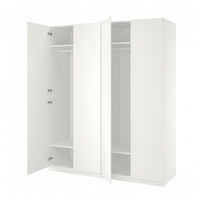 PAX / FORSAND wardrobe, white/white, 200x60x236 cm