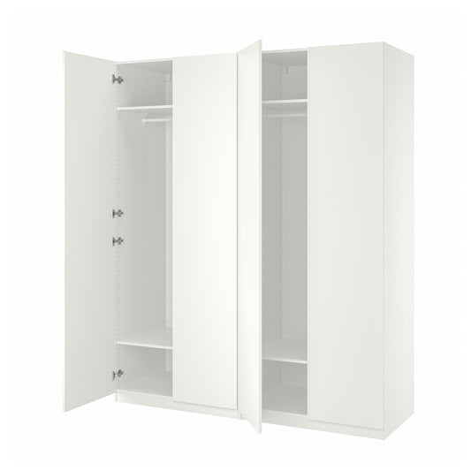 PAX / FORSAND wardrobe, white/white, 200x60x236 cm