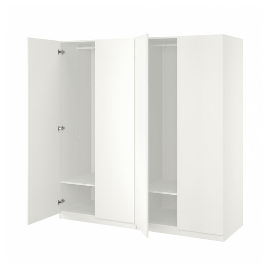 PAX / FORSAND wardrobe, white/white, 200x60x201 cm