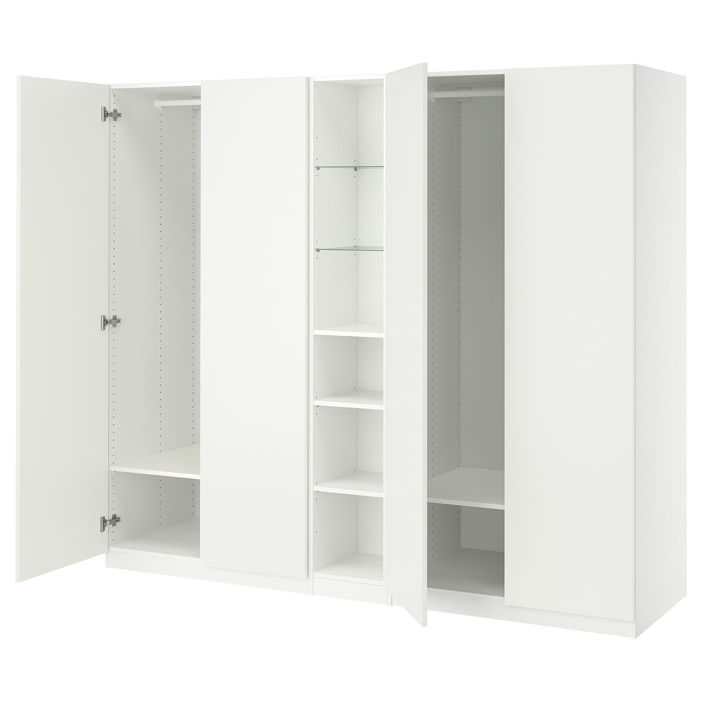 PAX / FORSAND wardrobe, white/white, 235x60x201 cm