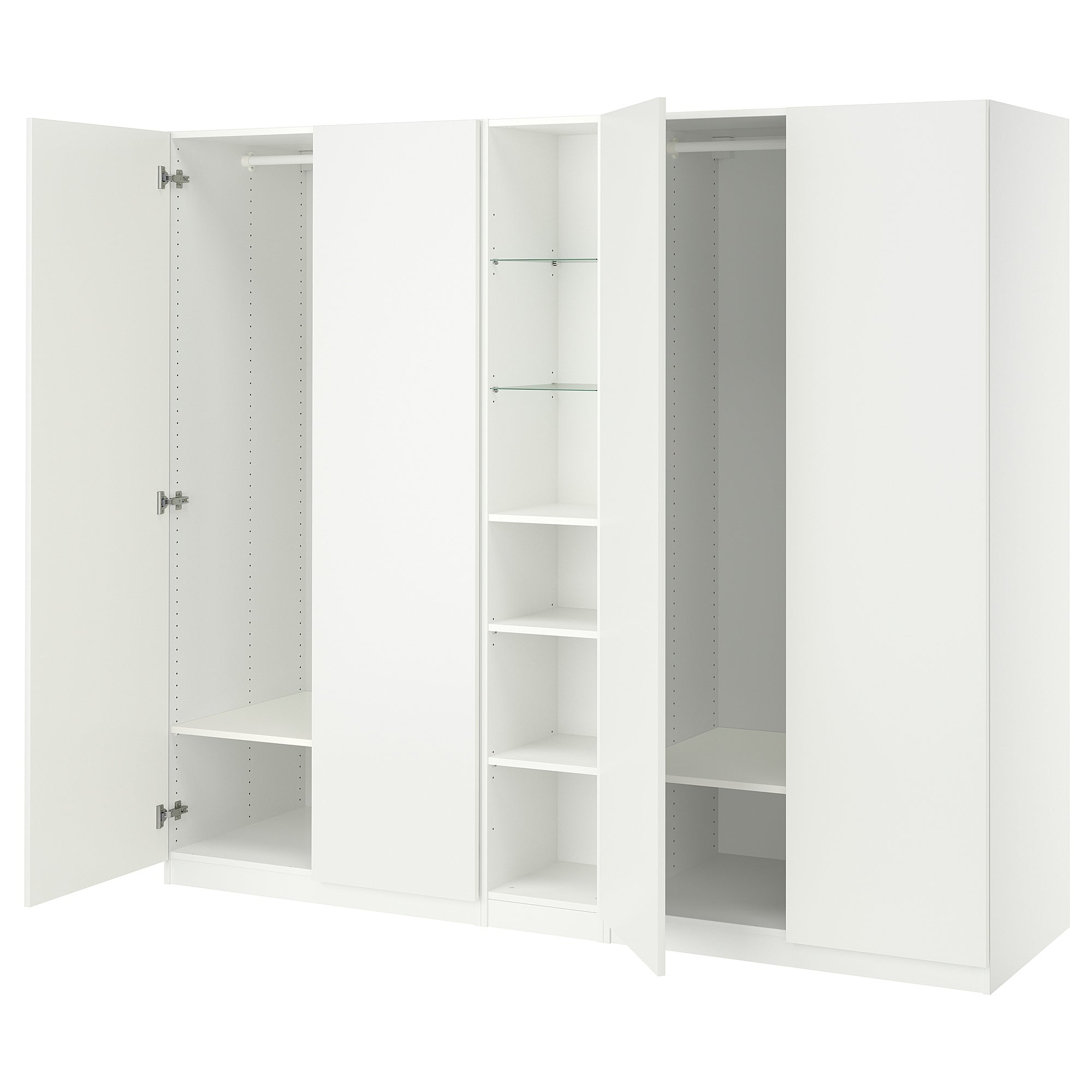 PAX / FORSAND wardrobe, white/white, 235x60x201 cm