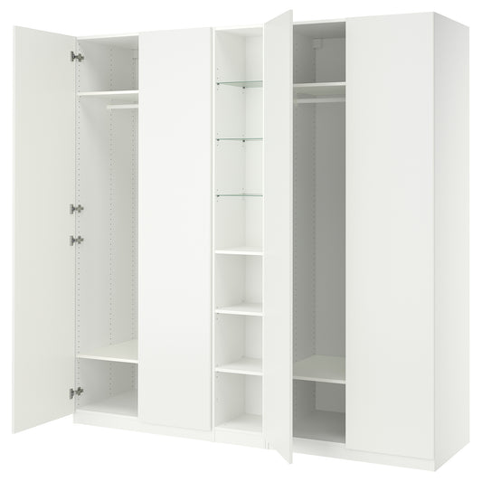 PAX / FORSAND wardrobe, white/white, 235x60x236 cm